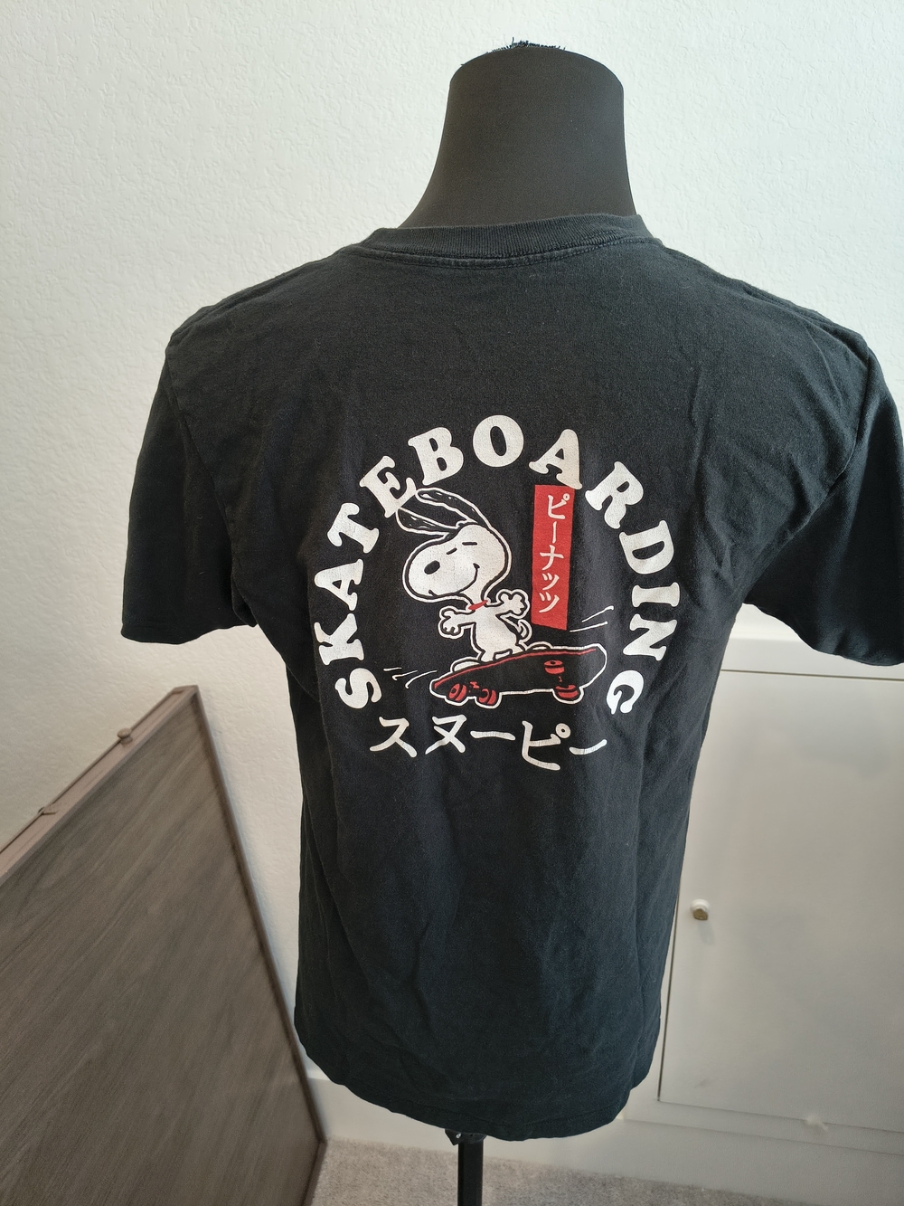 Black Snoopy Graphic Short-Sleeve T-Shirt